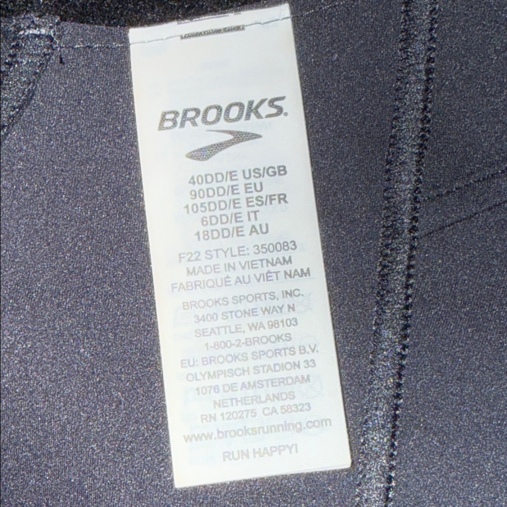Brooks Black Zip-Front Sports Bra - Picture 5 of 7